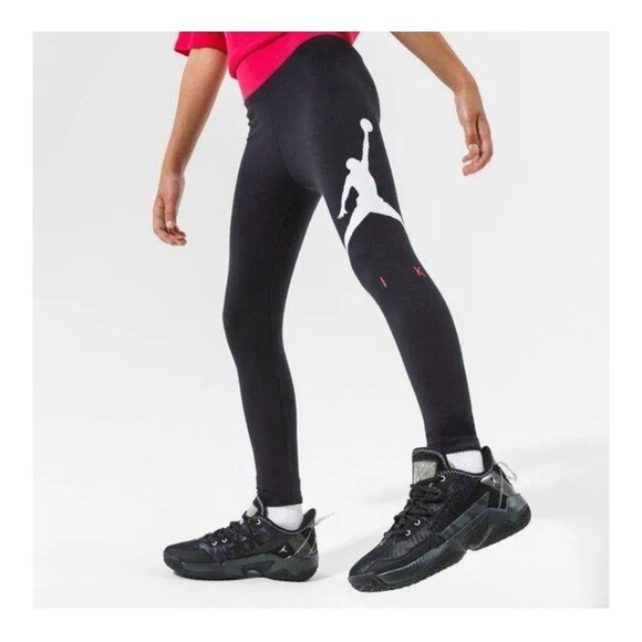 NWT Nikehad Jordan Leggings Jumpman By Nike Black/White Girls Size M 10-12yrs - Picture 7 of 7